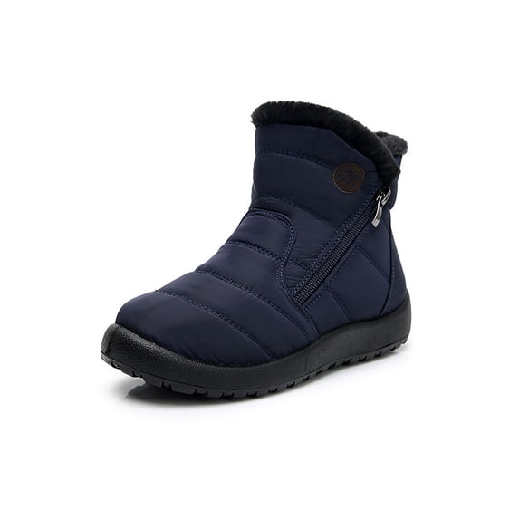 SIMANLAN Womens Winter Snow Boots With Warm Lining Comfortable Non Slip Ankle Booties Blue US 12