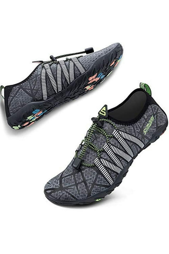 Water Shoes Mens Womens Sports Quick Dry Barefoot Diving Swim Surf Aqua Walking Beach Yoga 204 Gray