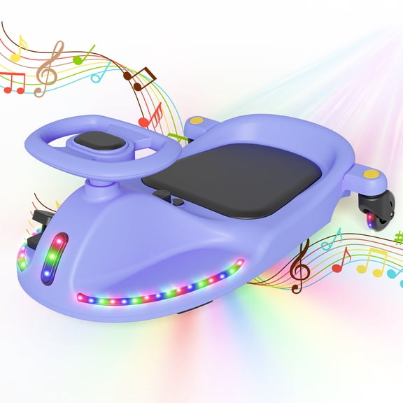SIMATE 18V Electric Wiggle Car for Kids Ages 5+, Rechargeable Battery, 3-Speed, Anti-Rollover, Flashing Wheels, Bluetooth,Max Speed 5mph,Birthday Gifts Toy,Blue