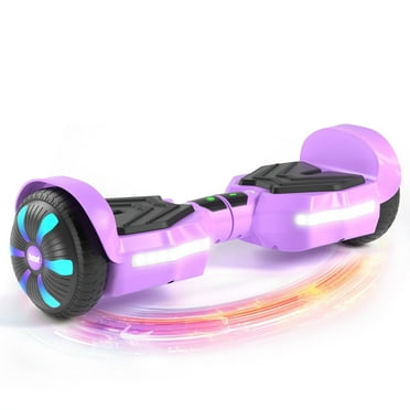SIMATE 6.5" Hoverboard for Kids adults，Ages 6 ,8.5mph & 8.5 Miles,300W, Self Balancing Wheel Scooter,Bluetooth Speakers and LED Light,Purple