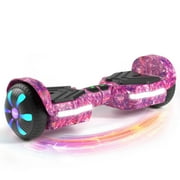 SIMATE 6.5" Hoverboard for Kids adults，Ages 6+,8.5 mph & 8.5 Miles,Self Balancing Wheel Scooter,Bluetooth Speakers and LED Light,Galaxy Purple