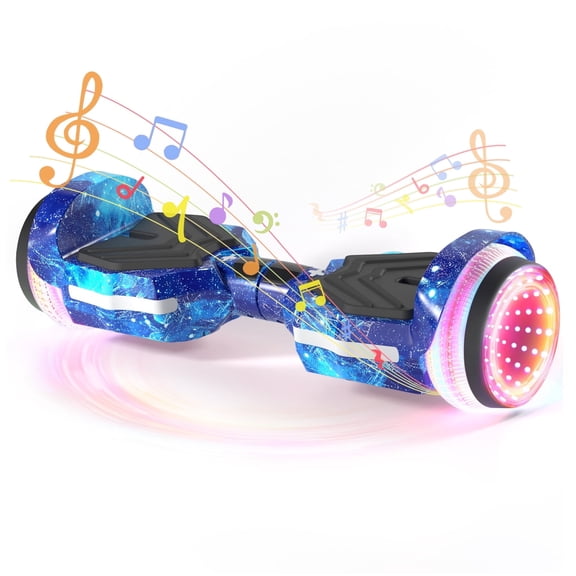 SIMATE Scooter for Kids Adults,Hoverboard with Colorful LED Light-Up Wheels, Bluetooth Speakers ,8.5 mph & 8.5 Miles,Safety Certification,Pink