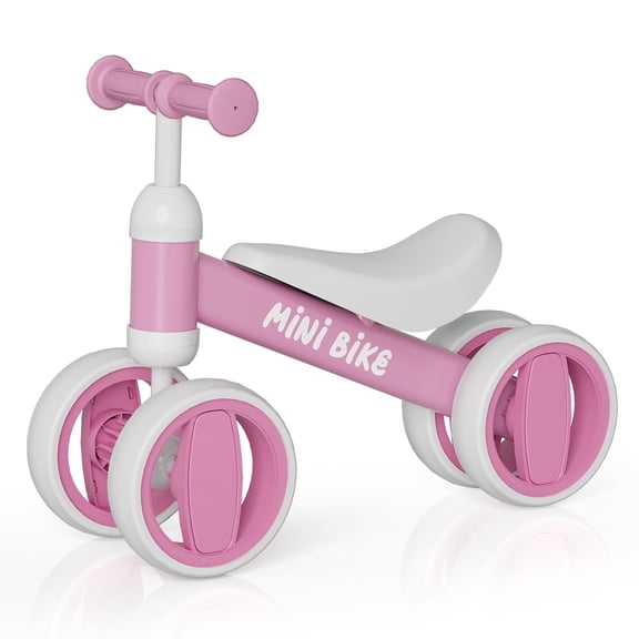 SIMATE Baby Balance Bike for 12-24 Months,Toddler balance Bicycle with 4 Wheels,Indoor & Outdoor Bike Riding Toy, First B-day Gift