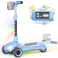 thumbnail image 1 of SIMATE Electric Scooter for Kids Ages 4-10,Thumb Accelerator, LED Lights LCD Screen, 3 Adjustable Height & 3 -Wheels Electric Scooter for Girls/Boys,5mph, 1 of 8