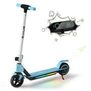 SIMATE Electric Scooter for Kids, Foldable, LED Display, Colorful Lights, Dual Braking, 130W, 5 Mile Range,8.7mph
