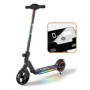 SIMATE Electric Scooter for Kids Ages 6-14, Scooter with LED Light, Dual Braking System & Foldable,Top 8.7mph & 5 Miles ,130W