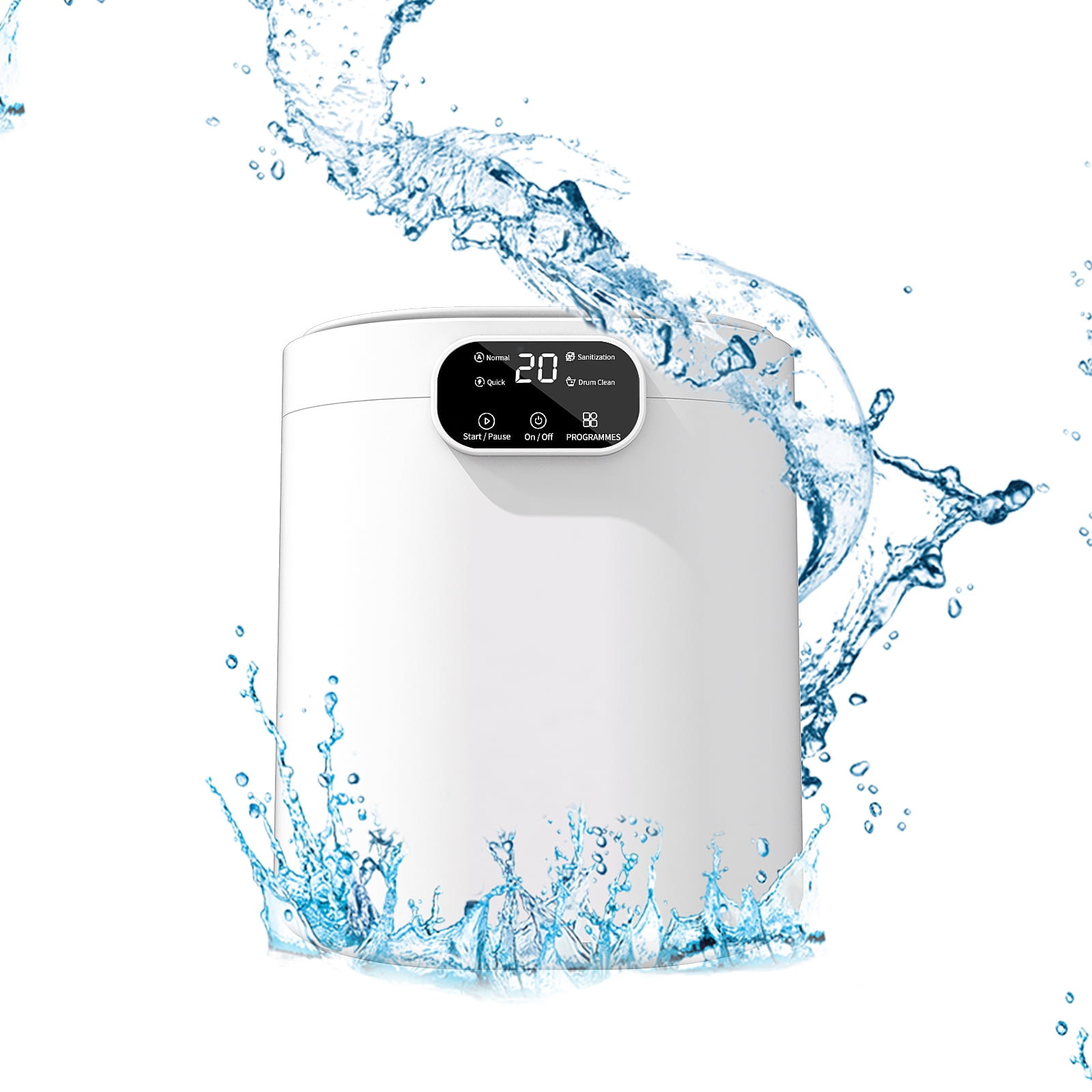 SIMATE Portable Washing Machine, Full Automatic Mini Washer with Spin Function, Compact Laundry Machine for Underwear, Socks, Baby Clothes, 30W, 7L