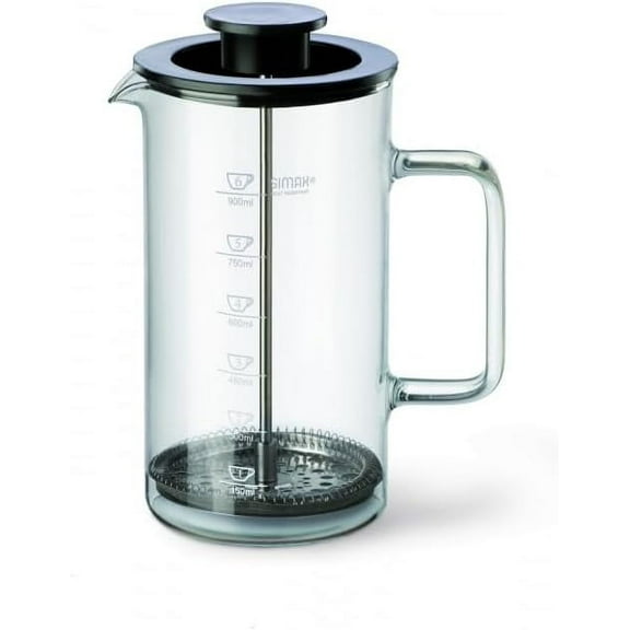 SIMAX French Press Coffee Maker, 1 Liter Coffee Press, Dishwasher Safe Glass Coffee Maker with Filter, Hot and Cold Safe Borosilicate Glass, Easy To Clean