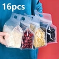 thumbnail image 1 of SIMDOO   16Pcs Stand Up Food Storage Bags, Reusable Ziplock Bags with Handle for Grains, Snacks, 1 of 6