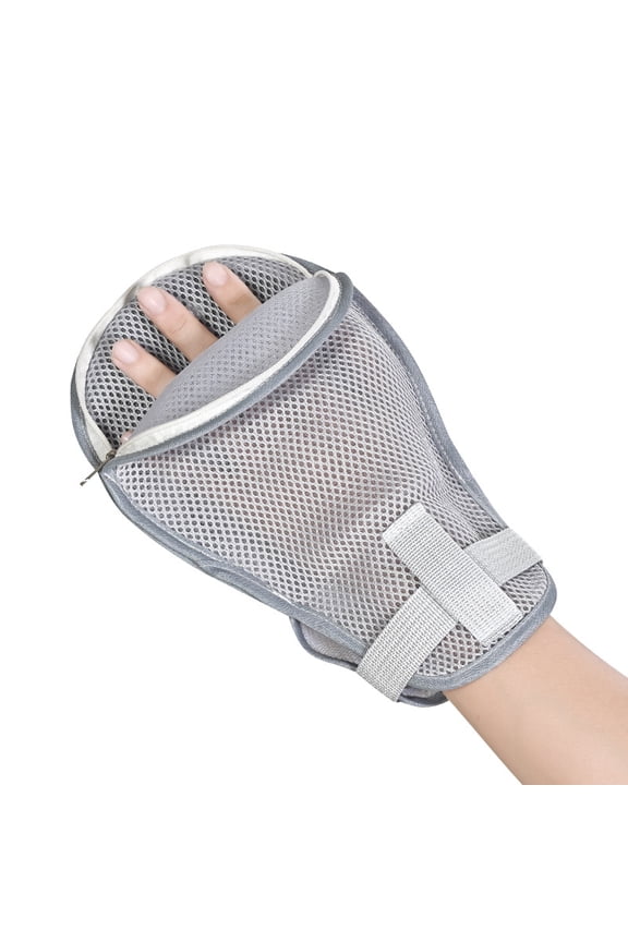 2 Pcs Restraint Gloves, Elderly Anti-Scratch Mitts with Zipper Opening, Extended Straps, Finger Loops, Anti-Scratch Board, Hand Gloves Protector to Prevent Scratching, 6.7x10.6 in