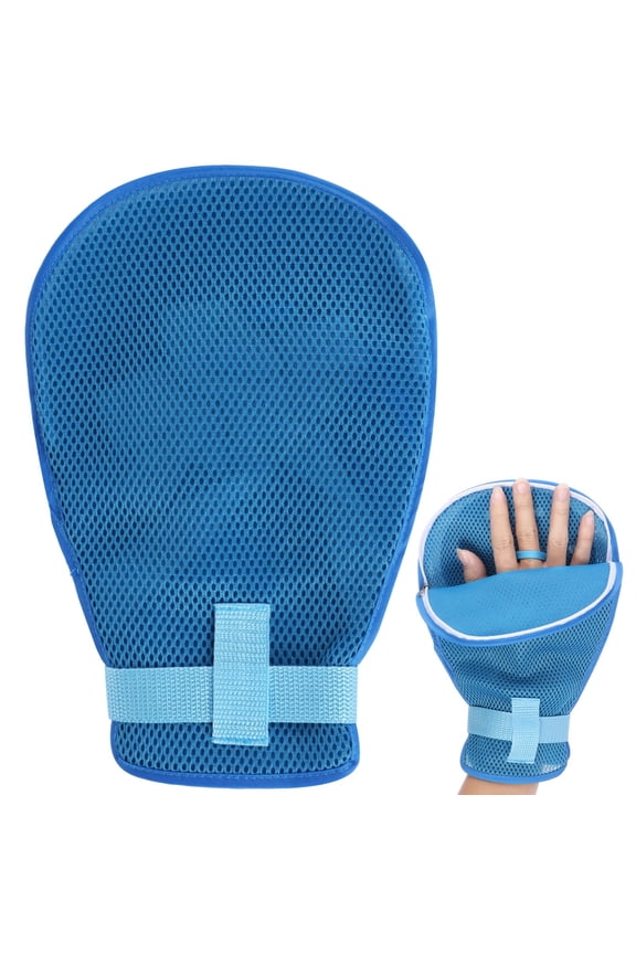 2 Pcs Restraint Gloves, Elderly Anti-Scratch Mitts with Zipper Opening, Extended Straps, Finger Loops, Anti-Scratch Board, Hand Gloves Protector to Prevent Scratching, 6.7x10.6 in