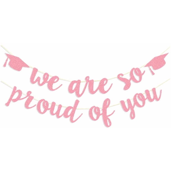 SIMDOO 2026 Graduation Banner Party Decoration, Black Sparkle We are So Proud of You Graduation Banner Wreath Congratulations Graduation Party Supplies School Home Automotive Decoration