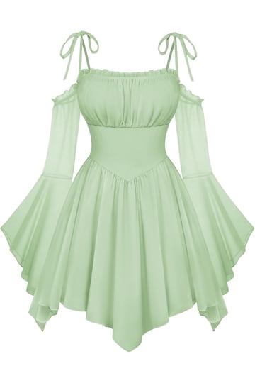short green fairy dress Butterfly Graphic Contrast Mesh Backless Dress