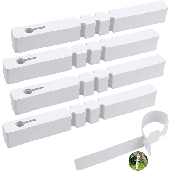 SIMDOO 300 PCS PVC White Plant Tree Tags, Adjustable Reusable Waterproof Hanging Plant Labels, Flexible Long-lasting Plastic Garden Markers for Yard Nursery Outdoor Plants