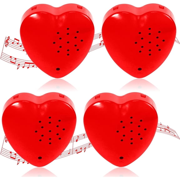 SIMDOO 4-Piece Set Of 60 Second Recorders For Filling Animal Hearts With Red Buttons Heart Shaped Recorders Can Be Used As Recording Devices For Plush Toys Teddy Bears And Voice Messages
