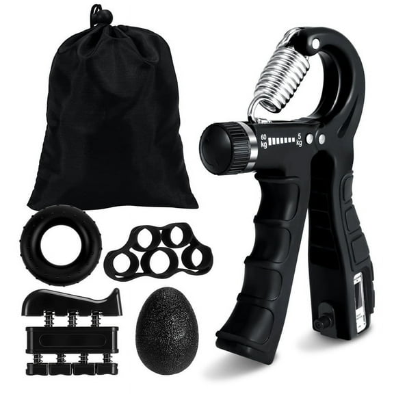 SIMDOO 6 Pack Grip Strength Trainer Kit with Counter, Adjustable Resistance 10 to 132lbs Hand Gripper, Hand Extension Exerciser and Forearm Workout Ring for Muscle Building and Injury Recover