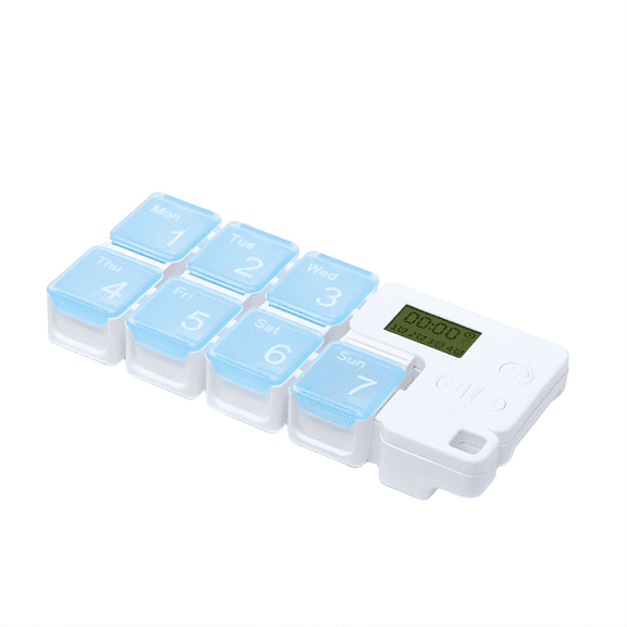 SIMDOO 7-Day Smart Pill Organizer with Programmable Alarm, Electronic Daily Medication Reminder Pill Box, BPA-Free Portable Weekly Tablet Case for Home Travel