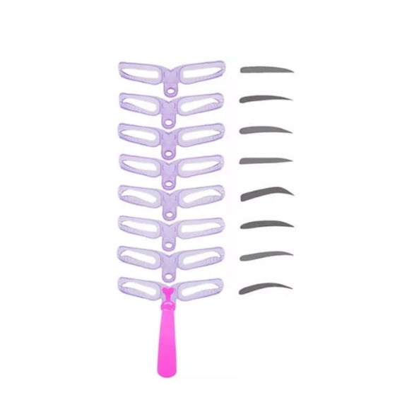 SIMDOO 8 Purple Washable Eyebrow Templates With 8 Styles Of Reusable Eyebrow Templates Eyebrow Shaping Kit With Handle And Strap