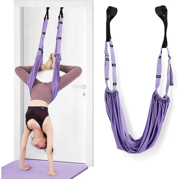 SIMDOO Door Mount Aerial Yoga Rope, Adjustable Yoga Door Swing, Back Bend & Leg Stretcher Strap for Backbend, Stretch, Yoga Training