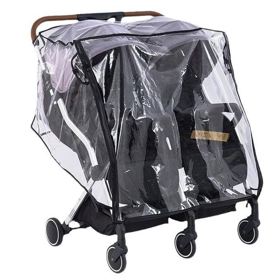 SIMDOO Double Stroller Rain Cover, Universal Stroller Cover for Side by Side Baby Stroller, Breathable Weather Shield for All-Weather Protection from Rain/Snow/Dust
