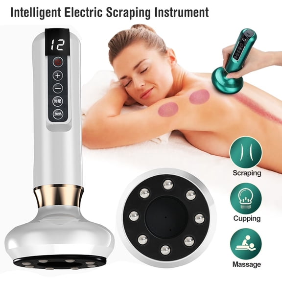 SIMDOO Electric Cupping Gua Sha Device, 3 in 1 Massage Tool with 12 Modes,Smart Heating Vacuum Therapy Scraping Machine, Portable Rechargeable Cupping Massage Tool with Steel Balls