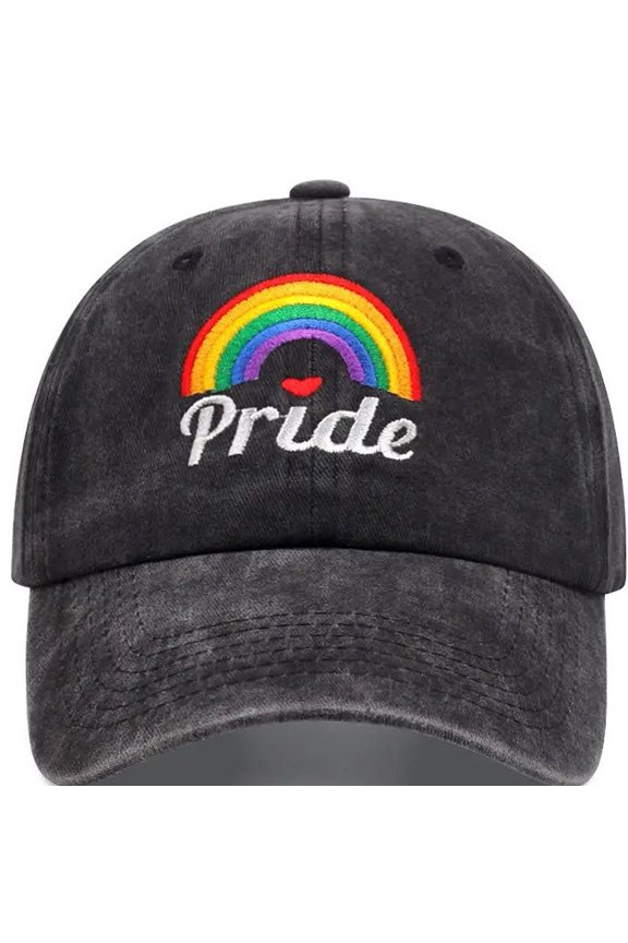 Embroidered Baseball Cap LGBTQ+ Rainbow Hat Adjustable Dad Hats for Men & Women Gay Pride Accessory