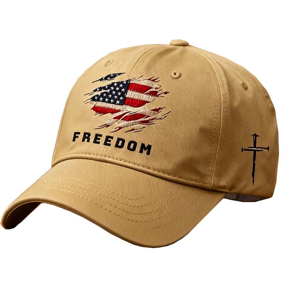 SIMDOO Freedom U.S. Flag Baseball Cap, Adjustable Retro Hat, Patriotic American Flag Design, Embroidered Lettering & Flag, Unisex Vintage Style Cap