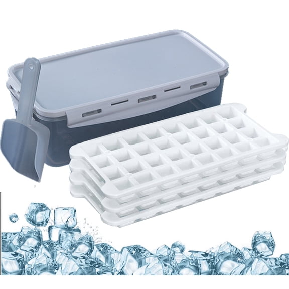 SIMDOO Ice Cube Trays, 3 Pieces Ice Cube Molds Round Big Ice Balls Square Diamond Ice Cube Trays, White