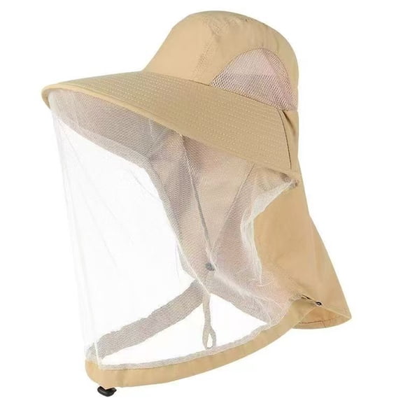 SIMDOO Mosquito Fishing Safari Mesh Net Hat with Neck Flap, Sun Protection Women Men Bug Cap, Hidden Netting Boonie