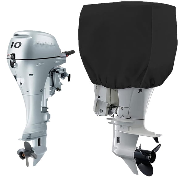 SIMDOO Outboard Motor Cover, Waterproof Oxford Fabric Boat Engine Protection, Sunlight and Dust Resistant, Adjustable Fit for 30-150HP Outboard Motors, Includes Storage Bag