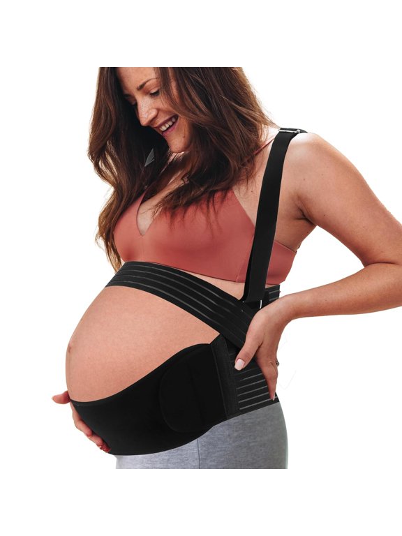 Pregnancy Belly Band, Shoulder Strap Belly Support Brace, Pregnancy Support Belt, Lightweight Abdominal Binder, for Abdomen, Flesh Color, Large