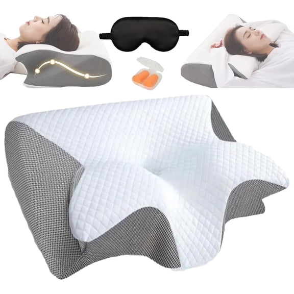 SIMDOO Sleep Apnea Pillow for Sleep Apnea and Snoring, Cervical Neck Support for Proper Alignment, Ergonomic Contour Memory Foam Pillow with Cooling Cover