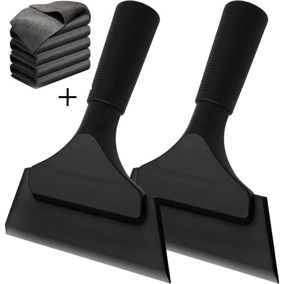 SIMDOO Small Squeegee 5 inch Rubber Window Tint Windshield Scraper for Car,Glass, Mirror, Shower, Door,Bathroom Cleaning (Black, 2)