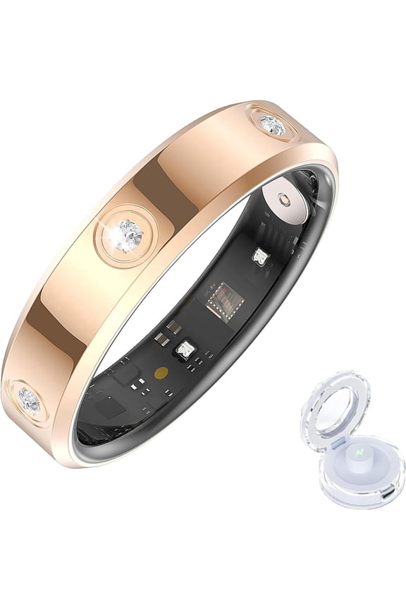 Smart Fitness Tracker Ring - Waterproof Sleep Tracking Sports Ring, Zirconia, for iOS & Android