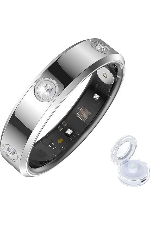 Smart Fitness Tracker Ring - Waterproof Sleep Tracking Sports Ring, Zirconia, for iOS & Android