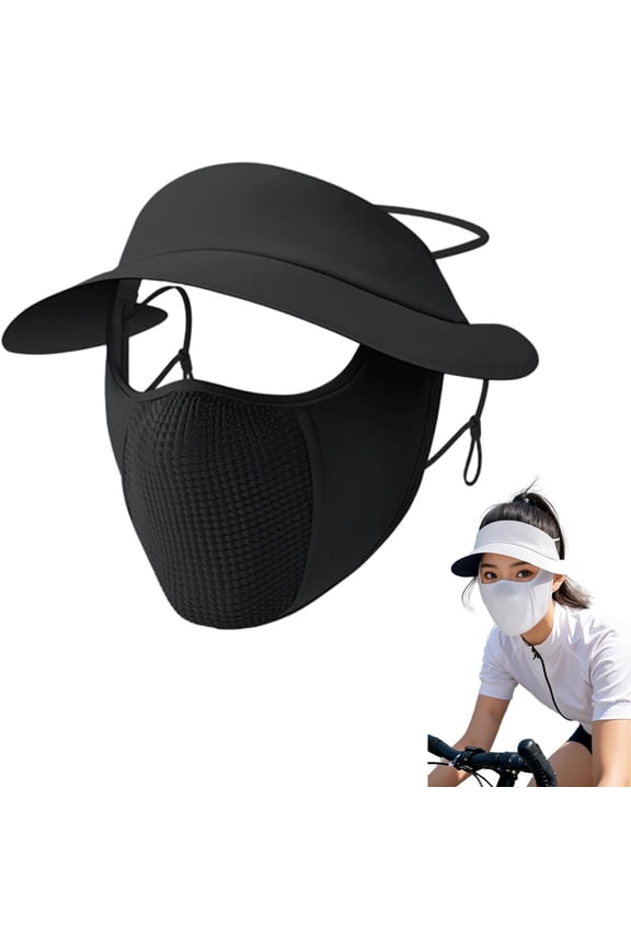 Unisex Sun Protection Full Face Mask, UPF 50+ UV Protection Face Cover with Wide Cap Brim, Breathable Face Cover Hat