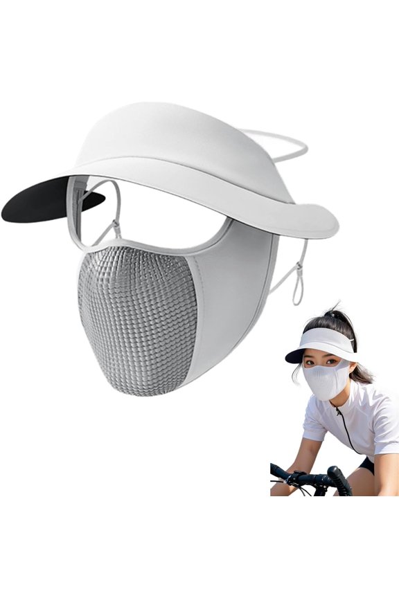 Unisex Sun Protection Full Face Mask, UPF 50+ UV Protection Face Cover with Wide Cap Brim, Breathable Face Cover Hat