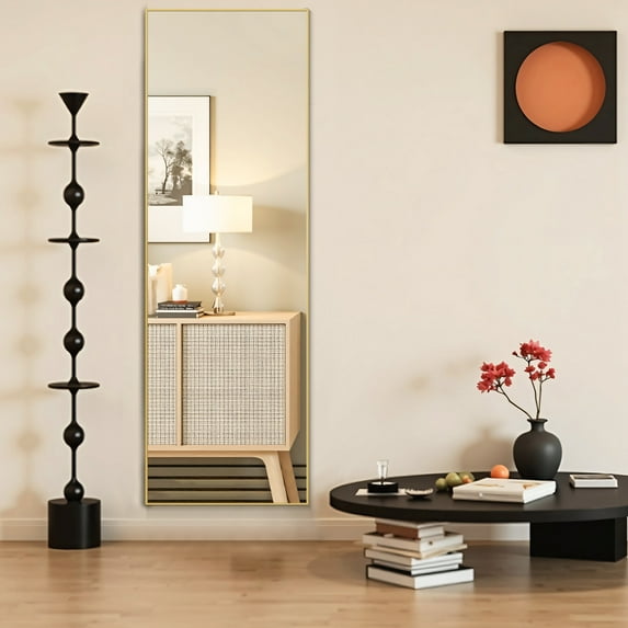 SIMENMAX 59"x16" Full Length Mirror, Standing Floor Mirrors Body Dressing Wall-Mounted Mirror for Living Room Bedroom