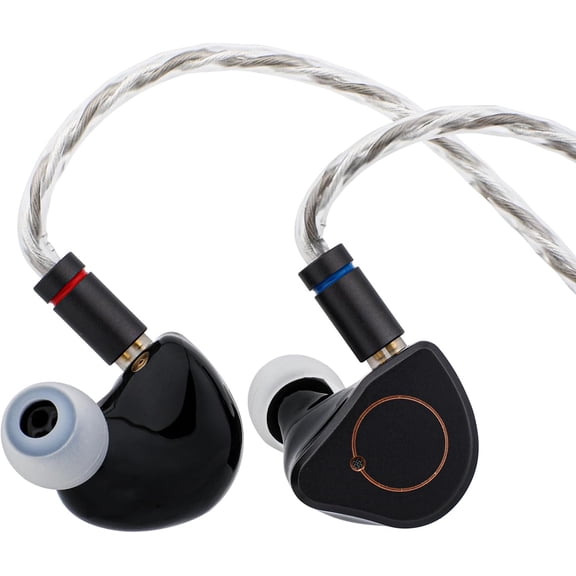 SIMGOT SuperMix 4 1DD+1BA+1Planar+1PZT Hybrid Drivers Earphones HiFi in Ear Monitor IEM Wired Gaming Earbuds with OFC Silver-Plated Cable for Musician Audiophile