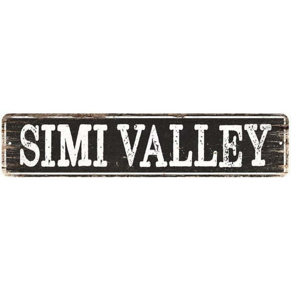 SIMI VALLEY Gift Chic Metal Sign Home Decor Cities 4x18 204180007319