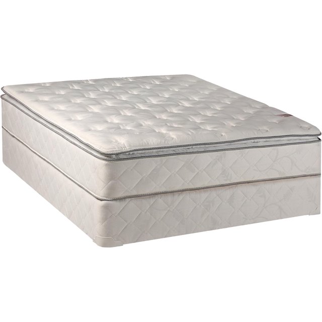 SIMING 10Inch Medium Plush Pillowtop Innerspring 4" Split Wood Box