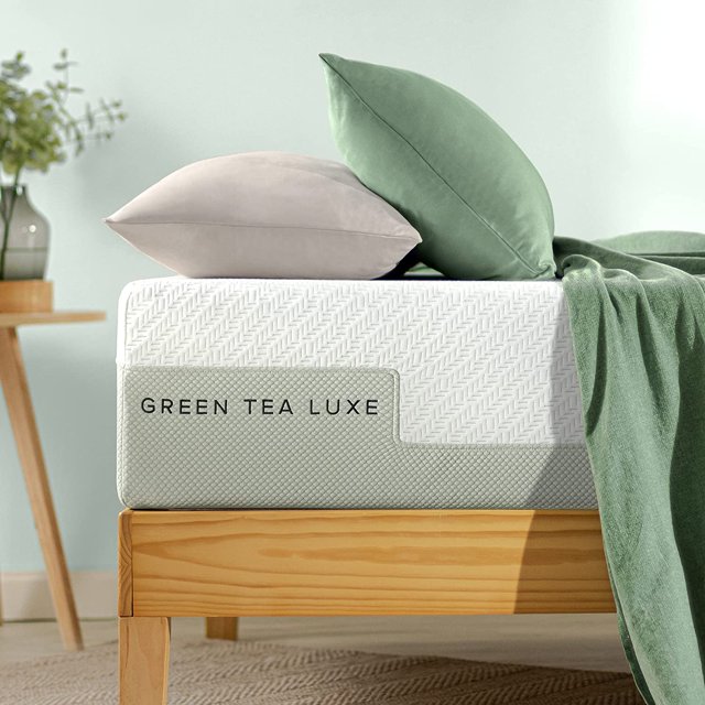 SIMING 12 Inch Green Tea Luxe Memory Foam Mattress, Twin, Pressure
