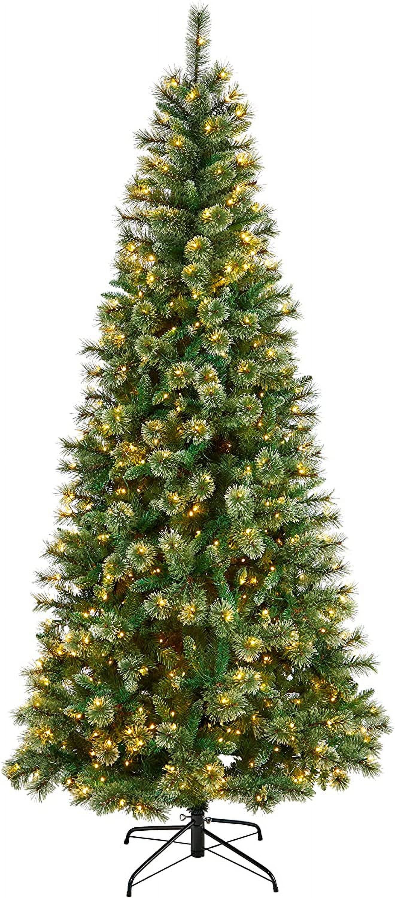 SIMING 8ft. Wisconsin Slim Snow Tip Pine Artificial Christmas Tree with