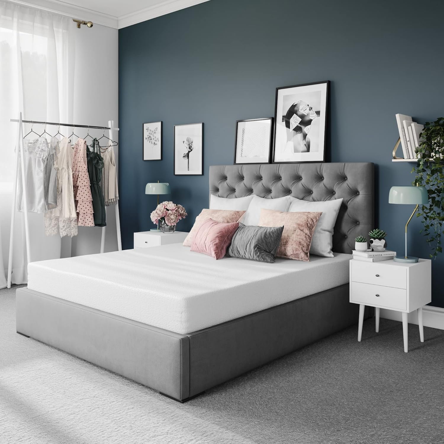 SIMING Decker 10Inch Pillow Top Innerspring Mattress, Queen Bed in a