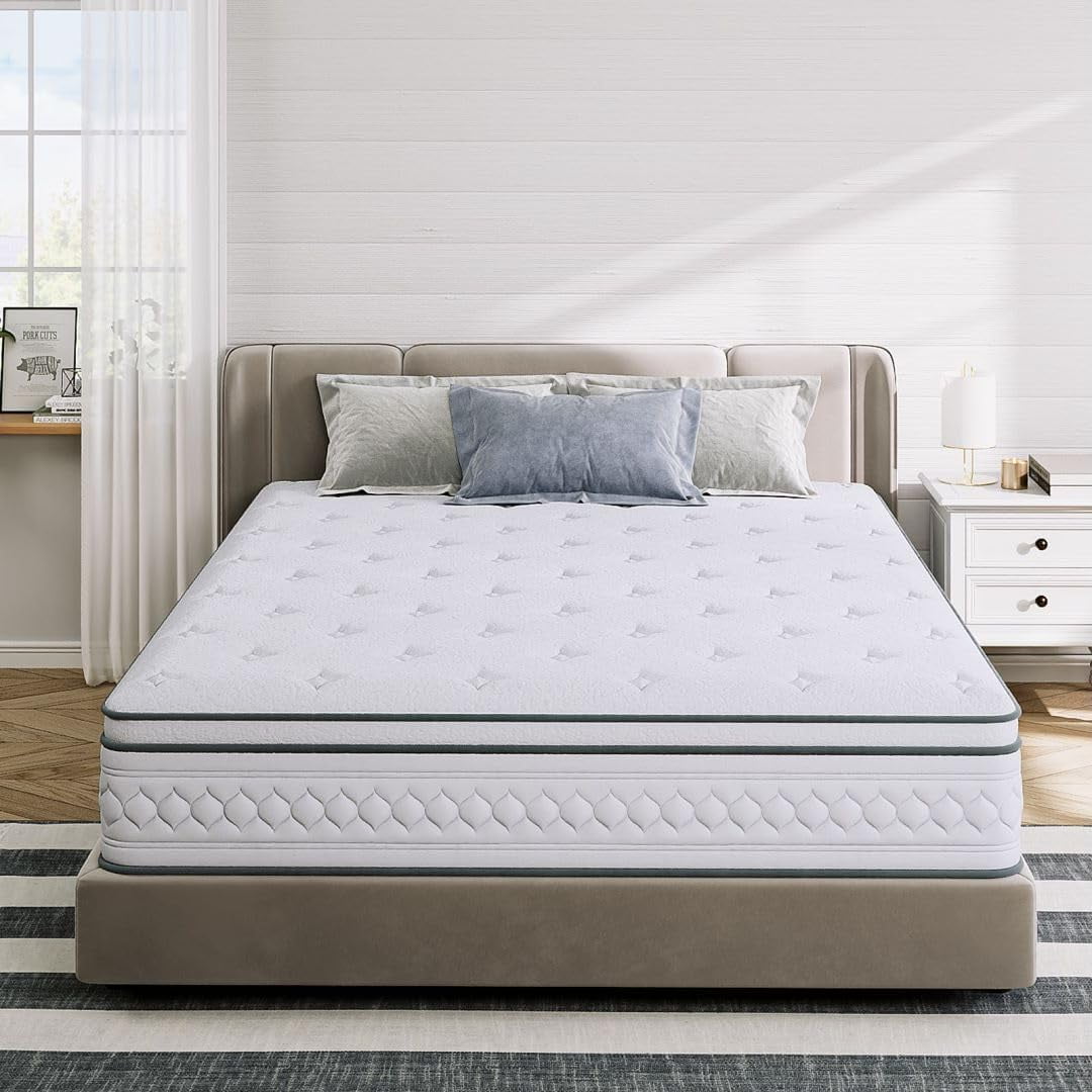 SIMING King Size Mattress, 12 Inch Medium Firm Hybrid Mattress with