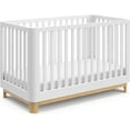 SIMING Santos 3in1 Convertible Crib (White with Natural) GREENGUARD