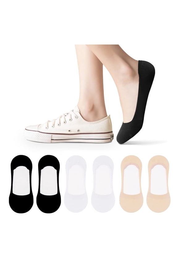 SIMIYA 6 Pairs No Show Socks Women for Flats 6 to 18 Pairs Non Slip Invisible Ultra Low Cut Socks Shoe Size 5-8