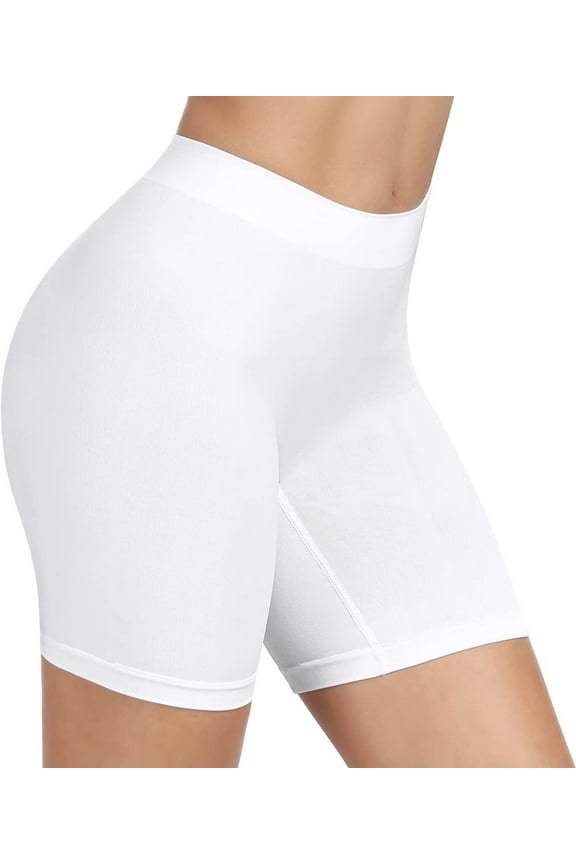 SIMIYA Slip Shorts Womens Comfortable Seamless Smooth Shapewear Slip Shorts for Under Dresses-White