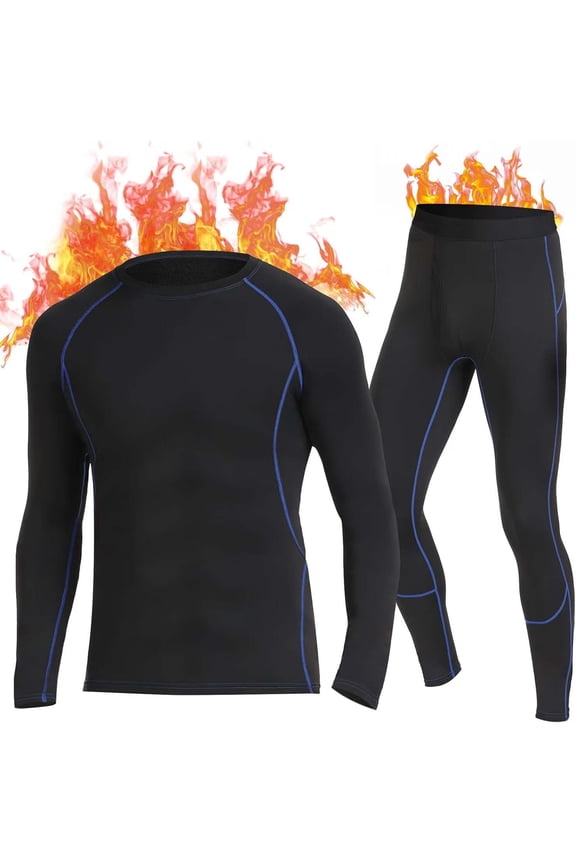 SIMIYA Thermal Underwear Set for Men,Warm Breathable Ski Underwear Set,Long Johns with Fleece Lined Base Layer for Workout Skiing Running Hiking