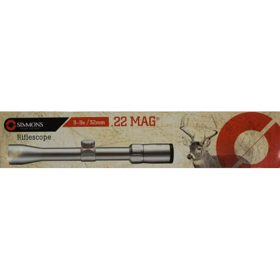 SIMMONS .22 MAG 3-9X 32MM OBJ 31.4-10.5 FT @ 100 YDS FOV 1" TUBE SILVER TRUPLEX